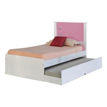 Imagem de Cama Bibox Solteiro Reino Branco/Rosa - Gran Belo