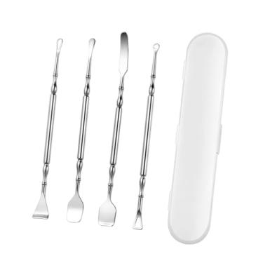 Imagem de Kokiya 4x Kit removedor de cravos, cabo ergonômico, compacto premium, prático, ferramentas de limpeza facial, aço inoxidável