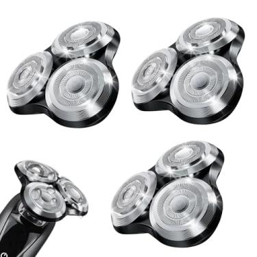 Imagem de Cabeças de substituição para barbeadores SH90 da New Upgrade compatíveis com cabeças de substituição para barbeadores Philips Norelco Series 9000 (S9000) (PRATA (3 peças))