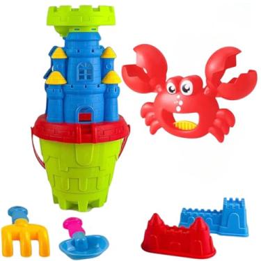 Imagem de Kit Balde de Praia Castelo e Brinquedo Siri Garra Pega Areia