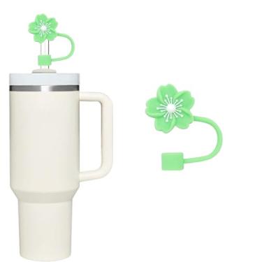 Imagem de Capa de palha verde para copo Stanley de 40 e 850 g, tampa de silicone de 10 mm para acessórios de copo Stanley, bonito topo de palha para copos, tampa de palha para tampas de ponta de canudos