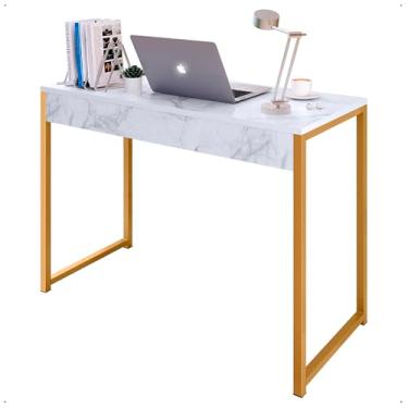 Imagem de Escrivaninha Mesa de Estudos ou Home Office Mega Moderna e Clean (Branco Marmorizado)