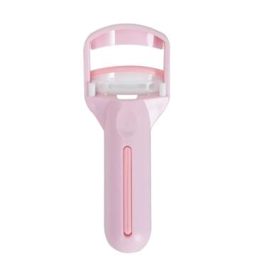 Imagem de Modelador de cílios tipo prensa, sem puxar, mini grande angular, grampos de cílios postiços de plástico para meninas (rosa)