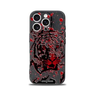 Imagem de SIMPLYMDRN Capa fina para iPhone 13 Pro Max - design besta - capa legal para homens - capa de arte de tigre - fina e flexível (preto siberiano)