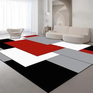 Imagem de Tapete geométrico grande para sala de estar, decoração de casa, estilo tapete para quarto, sofá macio, lateral, para crianças (180 x 200 cm (70 x 78 pol.) / hxx-250724005900)