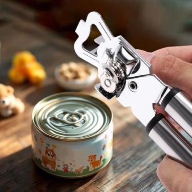 Imagem de Generic 1 abridor de latas portátil 3 em 1 abridor de latas e abridor de garrafas PP ferro prateado 4,9 x 20,5 cm