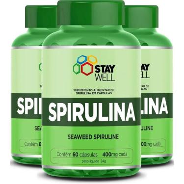 Imagem de 3 Potes Da Spirulina 100% Pura - Fórmula Exclusiva Com Matér