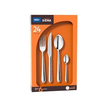 Imagem de Faqueiro Brinox em Aço Inox Siena – 24 Peças