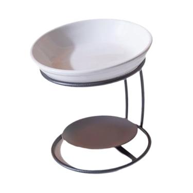Imagem de Bothyi Queimador de óleo Essencial de Cerâmica com Estrutura Metálica, Difusor de óleo, Aquecedor de Cera para Quarto, Escritório Ou área de Ioga, Preto