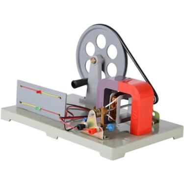 Imagem de Ímã permanente, gerador de armadura rotativo, gerador manual para explorar equipamentos eletromagnéticos experimentais, gerador de eletricidade manual, modelo AC-DC, gerador Faraday