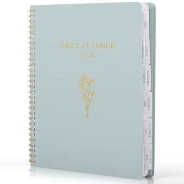 Imagem de Linda agenda diária 2026 – agenda diária de 17,8 cm x 25,4 cm para mulheres ou homens com spreads semanais e mensais para facilitar o planejamento – calendário perfeito para organizar todas as tarefas