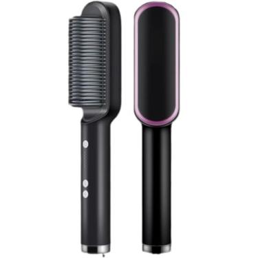 Imagem de Escova Alisadora Bivolt 5 Em 1 - Alisa, Hidrata, Modela, Alinha E Anti-Frizz(Preto)