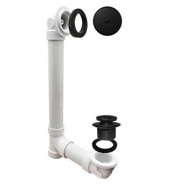 Imagem de Westbrass Resíduos de banheiro de PVC Tip-Toe Sch. 40 com cotovelo de um furo, preto fosco, D49321-62