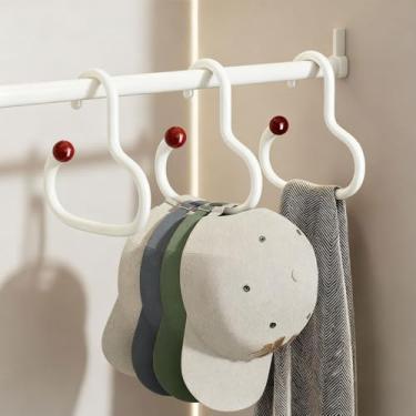 Imagem de Conjunto de 3 peças de anel redondo de dopamina para roupas, cachecol, toalha, gancho, portátil, suporte para pendurar, guarda-roupa, organizador de cabides (branco)