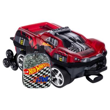 Imagem de Mochila Roda Tripla 3D Hotwheels Dawgzilla e Lancheira