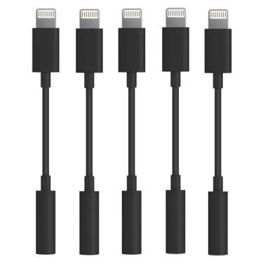 Imagem de Adaptador Lightning para conector de fone de ouvido de 3,5 mm [certificado Apple MFi] Som estéreo Hi-Fi, controle de função completa, compatível com iPhone 14/13/12/11/X/8 e mais – para música