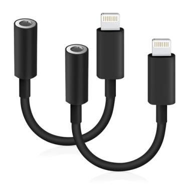 Imagem de Adaptador Lightning para conector de fone de ouvido de 3,5 mm [certificado Apple MFi] Som estéreo Hi-Fi, controle de função completa, compatível com iPhone 14/13/12/11/X/8 e mais – para música