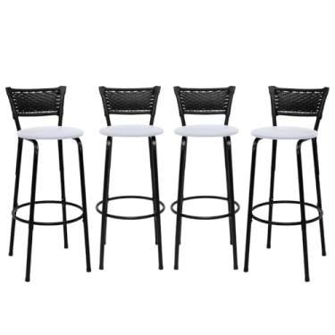 Imagem de Conjunto Premium Cadeiras Banquetas Bancos Gourmet Bistrô Americana Bancada Bar 4 Unidades - Itagold (Branco)