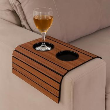 Imagem de Esteira com 2 Porta Copo Apoio de Braço para Sofá (Caramelo)