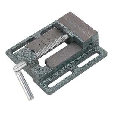 Imagem de Torno de prensa de perfuração, torno de bancada de mandíbula plana de aço de alto carbono de 3 polegadas, usinagem de precisão de fixação estável para serviços pesados ​​para