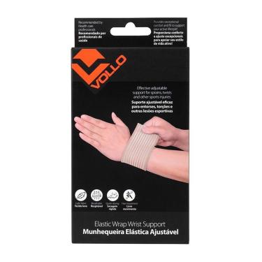Imagem de Munhequeira Faixa Elástica Esportiva Ajustável - Tamanho Único Bege - Vollo Sports-Masculino