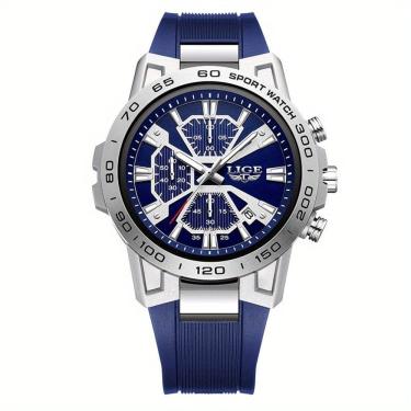 Imagem de Relógio de Quartzo Masculino Pulseira de Silicone com Display Analógico Esportivo Impermeavel