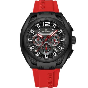 Imagem de Relógio masculino design esportivo multifuncional quartzo pulseira de silicone impermeavel