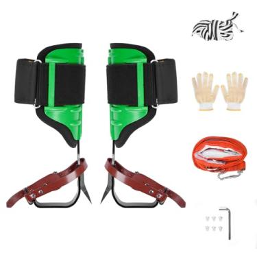 Imagem de Bimti Espigões de escalada arborista, equipamento de escalada de árvore ajustável em altura para trabalho de árvore com enchimento removível e cinto seguro para colheita de frutas, caça