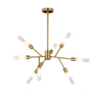 Imagem de Pendente Lviv Metal Ouro 9 Lâmpadas G9 Tupiara E Haste 48Cm Única Único