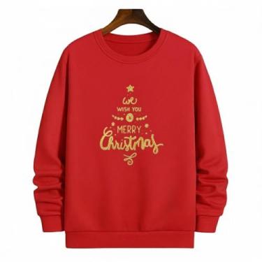 Imagem de Moletom Noel  Estampa Natalina Vibrante - TRAJANOO STORE, Vermelho, M