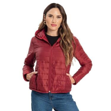 Imagem de Jaqueta Puffer Fem Rovitex Endless com Capuz Matelassê Verm-Feminino