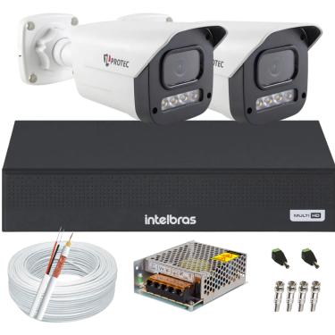 Imagem de Kit 2 Câmeras 1080p Full Color C/Áudio Dvr Intelbras 4ch S/HD
