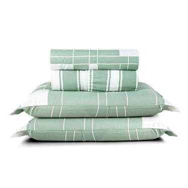 Imagem de Jogo De Lençol Casal Sublime 400 Fios Micropercal Toque De Algodão 4 Peças Adria - 100% Poliéster