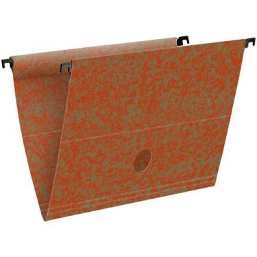 Imagem de Pasta Suspensa Marmorizada Castanha Plastificada Haste Plástica Caixa 