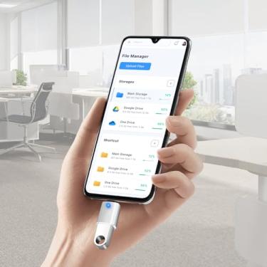 Imagem de Adaptador USB-C macho para USB fêmea, pacote com 2 adaptadores eletrônicos para OTG, carregamento e transferência de dados com indicador LED - Prata