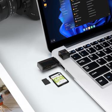 Imagem de Leitor de cartão micro SD, adaptador de cartão USB-A para SD/Micro SD/SDXC/SDHC, leitor de cartão de memória com slot duplo, compatível com PC, MacBook, Smartphone, Tablet e mais (USB)