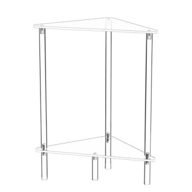 Imagem de AFXGUSD Prateleira de Canto de Acrílico de 2 Níveis, Mesa Lateral, Porta-copos, Organizador de Balcão de Banheiro, Penteadeira, Organizador de Cuidados