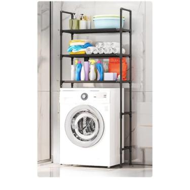 Imagem de Prateleira Organizadora Com Prateleiras Lavanderia Para Máquina De Lavar(PRETO)