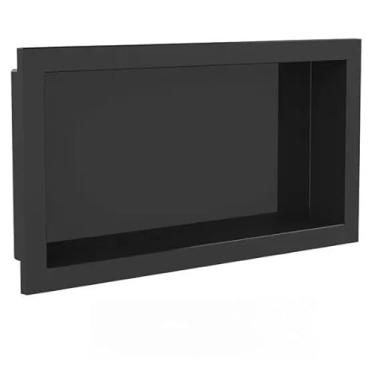 Imagem de Nicho Para Banheiro Porta Shampoo Tipo Porcelanato Parede Embutir 30x60cm (PRETO)