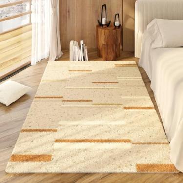 Imagem de Tapetes para quarto, decoração de sala de estar luxuosa e leve, tapete macio e fofo para cabeceira, tapete grosso e felpudo (120x160 cm/A)