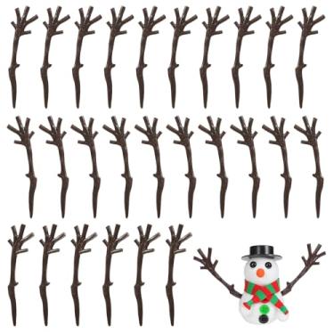 Imagem de BESPORTBLE Galho de árvore seco: 100 peças de chifres de galho de plástico fofos para decorações DIY de boneco de neve - galhos de chifres artificiais para festas de Natal e Ano Novo