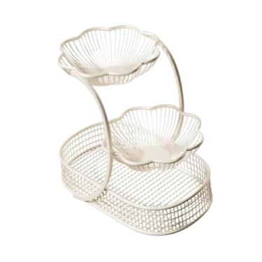 Imagem de Fxzqgnh Fruteira, Cesto de Armazenamento para Frutas E Legumes, Feito de Metal, Ideal para de Cozinha E Mesa de Jantar, Branco