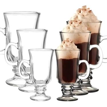 Imagem de Jogo 6 Canecas de Vidro Coffee – Taças para Café, Cappuccino e Bebidas Quentes, Alça Reforçada, Design Elegante 240ml