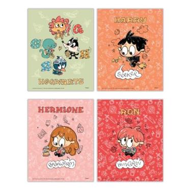 Imagem de TRENDYPRINT Harry Potter – Casas e personagens de Hogwarts – Conjunto de quatro arte de parede de 20 x 25 cm – Colecionáveis oficialmente licenciados – Harry Potter, Draco Malfoy, Lord Voldemort e