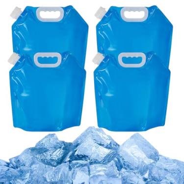 Imagem de CREATCABIN 4 PCS Saco de banho de gelo reutilizável para banheira, freezer, sacos de água, 5L, acessórios para banheiras de gelo, recuperação muscular, congelador de água fria com alça para casa ao ar
