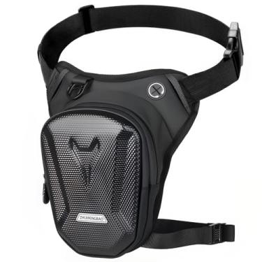 Imagem de yucenbra Bolsa de perna de motocicleta, bolsa de coxa para equitação, bolsa de perna para homens e mulheres – com alças removíveis, pochete à prova d'água, bolsa de telefone – viagem trilhas, ciclismo