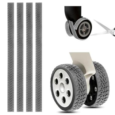 Imagem de Capas de roda de bagagem, capas protetoras de roda de silicone, redução de ruído, protetores de absorção de choque | Corte para ajuste para rodas giratórias de mala e rodízios de cadeira de escritório