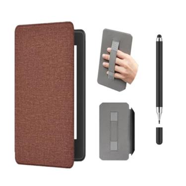 Imagem de Akacy Textura de tecido com capa de alça para Kindle paperwhite de 15.2 cm 10 Geração (2018, modelos PQ94WIF). Capa traseira de borracha TPU de silicone flexível fina e macia com cantos reforçados (9)