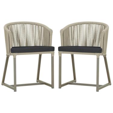 Imagem de 2 Cadeiras De Jantar Noronha Fendi Corda Nautica E11 Trama Rami