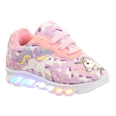 Imagem de Tenis Luzes  Led Unicornio Infantil Feminino Meninas - EDS, Rosa, 25